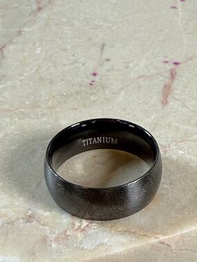 Titanium Men's Dome Ring in Gunmetal Black